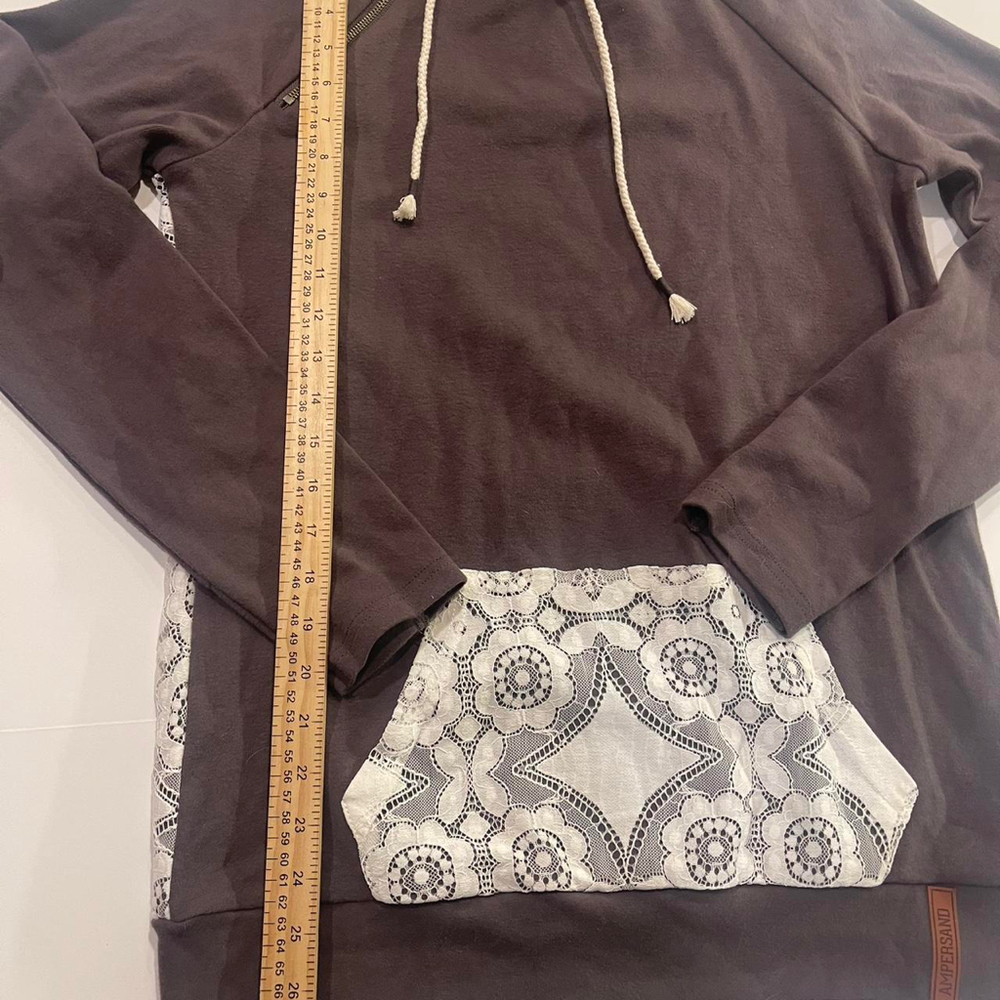 Brown and white boot barn lace hoodie. New with tags. - Picture 6 of 8